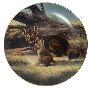 The Red Wolf Plate 3rd Issue in Last of Their Kind Endangered Species 1989 COA - Imagen 1 de 16