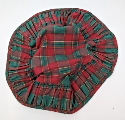 Longaberger SHINING STAR Red & Green Plaid Basket Liner Cover