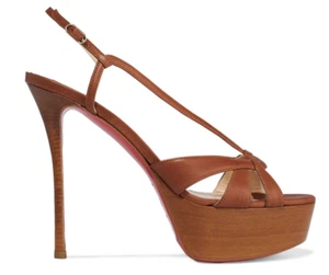 NUEVO EN CAJA Christian Louboutin Marrón Veracita 130 Cuero de becerro Cordones Tacón 41 - Imagen 1 de 11