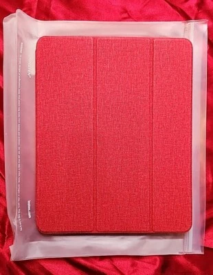 Tablet Case For iPad Pro 12.9" 2020, Auto Sleep/Wake, Pencil Charging, Red. New - Image 1 of 4