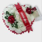 Heart Shaped Silk Artificial Funeral Flowers Wreath Memorial Grave Tribute gran