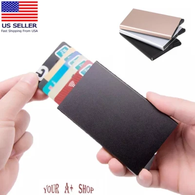 Para Hombres Bloqueo RFID Delgado Clip para Dinero Fibra de Carbono Billetera Identificación Portatarjetas de Crédito Nuevo Foto 1 de 4