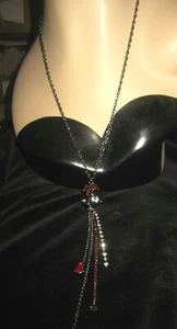 BETSEY JOHNSON SKULL WITH RED BLING NECKLACE - Picture 1 of 4
