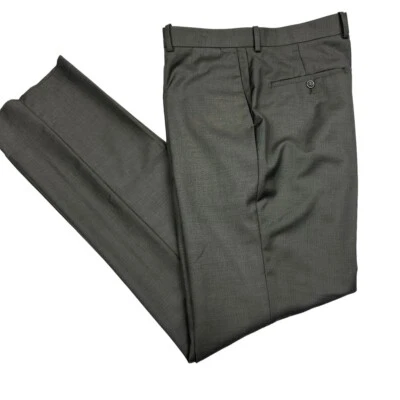 NUEVO Pantalones de vestir Kenzo para hombre mezcla de poliéster sin terminar gris • 42R} 36W Foto 1 de 4