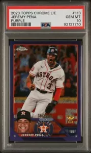 2023 Topps Chrome Logofractor Jeremy Pena Purple Refractor /250 PSA 10 Gem Mint - Picture 1 of 2
