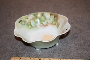 Vintage R S Tillowitz Silesia Floral Dish Handled Footed Bowl Artist Signed - Picture 1 of 4