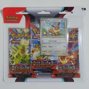 Blister 3 Buste Carte Pokemon Ossidiana Infuocata - Scarlatto e Violetto ITA - Foto 1 di 1