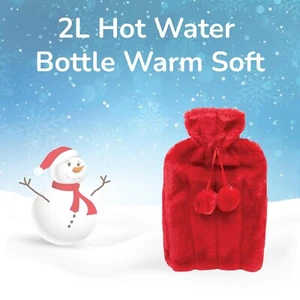 Hot Water Bottle with Soft Cover 2L Large Hot Water Bag for Cold & Hot Compress - Picture 1 of 13