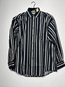 Vintage Y2K Natural Issue LS Green Blue Stripe Button Up Shirt Men's Medium NWT - Picture 1 of 9