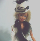 Barbie  May be protype  but OOAKWhite/fur outfit and hat  1x#18