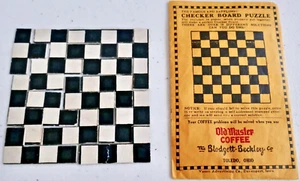 Vintage ca 1930 ADVERTISING Checkerboard Puzzle OLD MASTER COFFEE - TOLDEO, OHIO - Picture 1 of 12