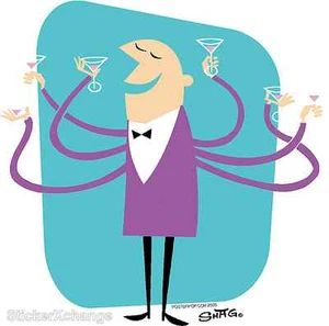 Sechs Martinis Sticker Aufkleber Künstler Shag Josh Agle SH59 - Bild 1 von 1