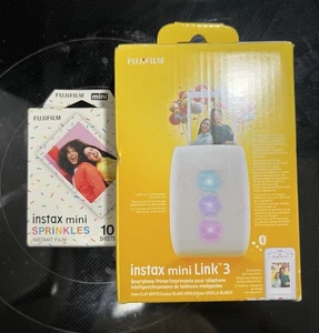 NEW FUJI FILM INSTAX MINI LINK 3 SMARTPHONE PRINTER WHITE With Film - Photo 1/4