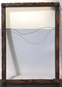 Antique multi layer tramp art  frame chip carved  primitive 19 C. 16.5 X 23.5" - Picture 1 of 8