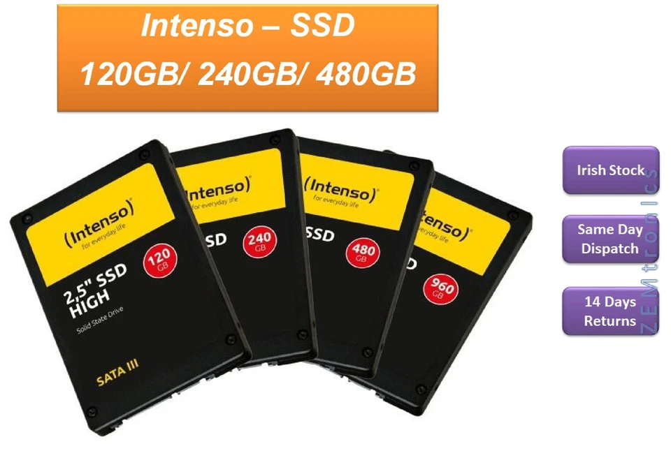 Intenso Internal SSD/ Hard Drive for Laptops 120GB/240GB/480GB - Image 1 of 2