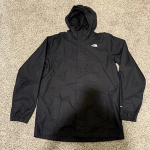 North Face Dryvent Black Jacket Boys XL (18/20) Full Zip Hooded Liner Lined - Picture 1 of 10