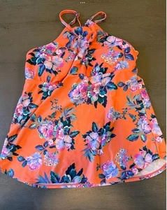 orange floral ANA swimsuit top tankini size plus XXL - Picture 1 of 2