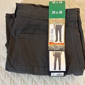 Pantalones utilitarios flexibles vintage resistentes a la intemperie para hombre calce relajado elásticos 5 bolsillos de lona - Imagen 1 de 7