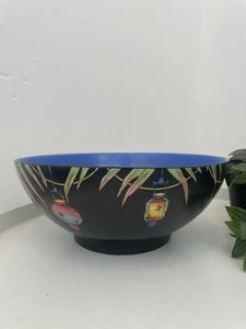 Black Crown Ducal Carnival Bowl Oriental Japanese Lanterns Art Deco Antique - Picture 1 of 8