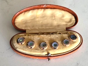 Antique Boxed Set of Gilt Stud/Shirt Buttons - Picture 1 of 6