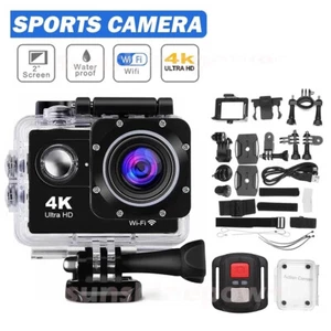 1080P 4K WiFi Action Camera Waterproof Sports Riding Camera HD Screen Underwater - Picture 1 of 25