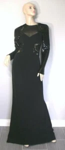 NWT Emilio Pucci Black Sequin Sleeve Silk Dress 44 - Picture 1 of 12