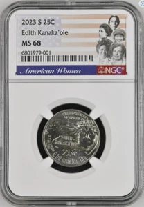 2023 S 25¢ Edith Kanaka'ole NGC MS 68 - Picture 1 of 2