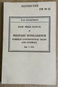 1942 WW II Military Intelligence Foreign Conventional Signs & Symbols FM 30-22 - Bild 1 von 17