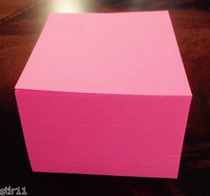 Note Paper Refill Cube - LOOSE SHEETS  "Astrobright Pulsar Pink" 3 1/2 x 3 1/2 - Picture 1 of 1