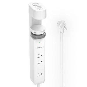 Schreibtischklemme Steckdosenleiste für Büro, 3 USB + 3 Steckdosen, 6 Fuß Netzkabel ETL-zertifiziert - Bild 1 von 7