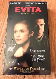 Evita VHS Movie Factory Sealed Madonna Antonio Banderas Movie Best Picture PG - Picture 1 of 9