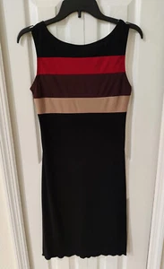 La Belle Black Sleeveless Knee Length Y2K Polyester Dress Size Medium - Picture 1 of 6