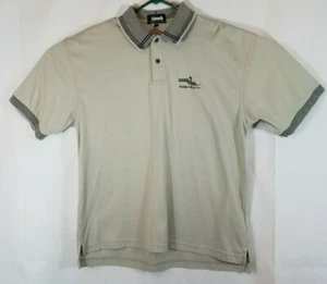 Ashworth Mens Polo Shirt OFF WHITE/GRAY Large Pebble Beach MADE IN U.S.A. - Picture 1 of 10