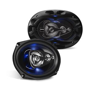 BOSS Audio Systems BE694 6 x 9” Car Speakers - Blue Light LED, 500 W, 4 Way