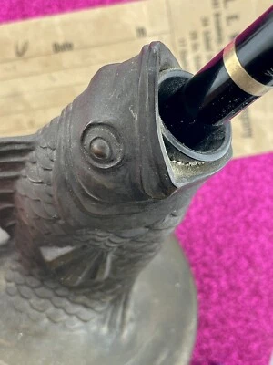 Juego de Escritorio Sheaffer Figura Pez Pluma Estilográfica Tono Bronce~~ Bonito ~ con Pluma Foto 1 de 4