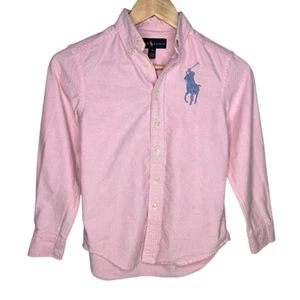 Polo Ralph Lauren Big Pony Shirt Youth Pink Oxford Embroidered Logo Preppy S(8) - Picture 1 of 6