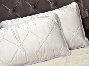PACK OF 2 STANDARD PILLOW MERINO WOOL PILLOWS + WOOL FILLING COTTON CASE NATURAL - Picture 1 of 5