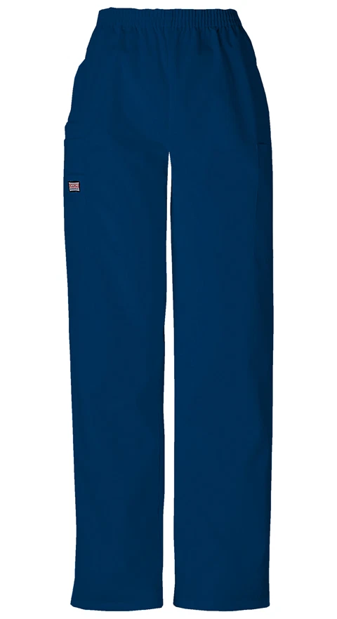 Cherokee Women's Workwear Elastic Waist Cargo Scrubs Pant Navy Size Large 4ge