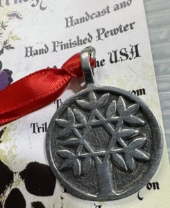 TREE OF LIFE STAR OF DAVID Pewter Christmas ORNAMENT  - Picture 1 of 4