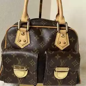 Louis Vuitton Manhattan Top Handle Bag PM Brown Canvas - Picture 1 of 9