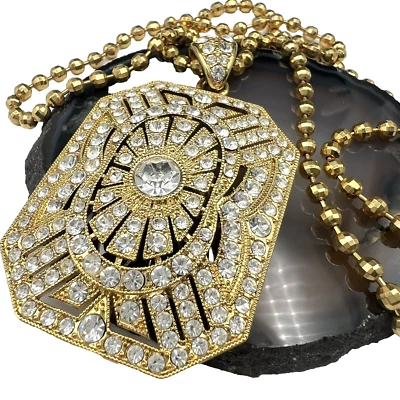 Collar Colgante Firmado PA Paula Abdul Pavé Estrás Estilo Art Deco 31" Foto 1 de 4