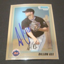 2010 Bowman Chrome Prospects #BCP70 Dillon Gee Mets TOUGH Authentic Signed Auto