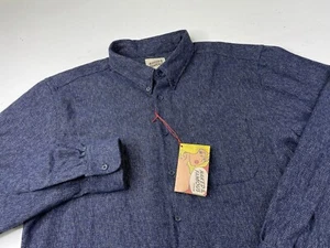 NEW Naked & Famous Denim Cotton Blue Tweed Easy Shirt Mens XXL Button Down - Picture 1 of 8