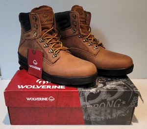 WOLVERINE NINETY-EIGHT W880209 Brown Leather Durashock Boots Shoe =SIZE 12 NEW= - Picture 1 of 5