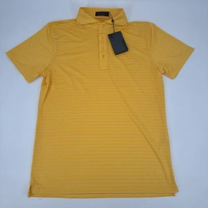$120 G/Fore Para hombres Mediano Amarillo Rayas Tech Jersey Calce Ajustado Golf Polo Nuevo con Etiquetas - Imagen 1 de 6