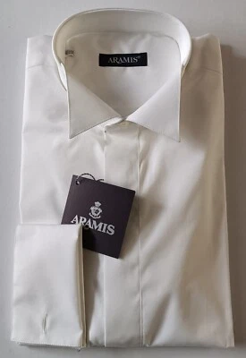 Camicia Aramis Cotone Bianco Cerimonia Smoking Polsi Doppi Regular Fit - Immagine 1 di 3