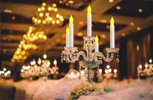 5 LED Taper Candle Battery Operated 17cm Tall Candelabra home wedding decor 17cm - Picture 1 of 4