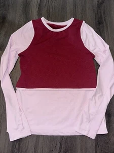 Nike Pro Girls Dri-Fit Training Top Long Sleeve Youth Size Large Red Pink - Picture 1 of 2