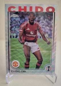 2024-25 TOPPS CHROME UEFA CLUB CHIDO OBI WAVE REFRACTOR RC #14 MANCHESTER UNITED - Picture 1 of 2
