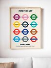 London underground poster, metro alphabet map, subway sign, the tube art